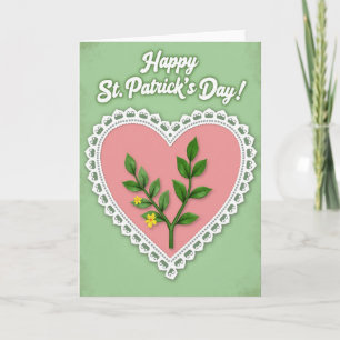 St Patricks Day Blossom Heart Card