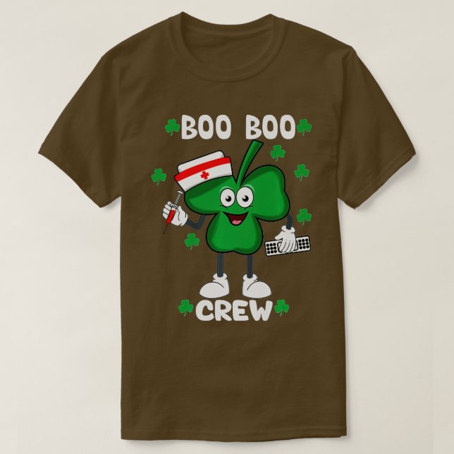 st Patricks day boo boo crew nurse shamrock funny  T-Shirt (Design Front)