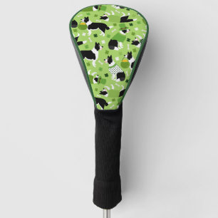 St. Patrick's Day Border Collie Pattern Golf Head Cover