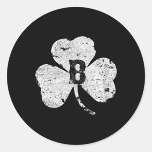 St. Patricks Day Boston Distressed Irish Shamrock Classic Round Sticker