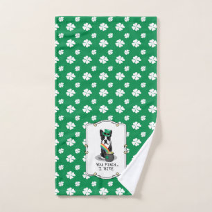 St. Patrick's Day Boston Terrier (black) Cute Dog Bath Towel Set