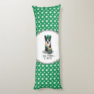St. Patrick's Day Boston Terrier (black) Cute Dog Body Cushion