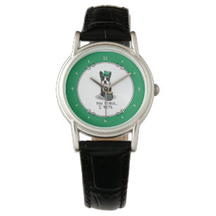 St. Patrick's Day Boston Terrier (black) Cute Dog Watch