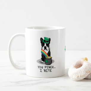 St. Patrick's Day Boston Terrier Dog (black) Cute Coffee Mug