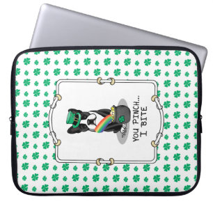 St. Patrick's Day Boston Terrier Dog (black) Cute Laptop Sleeve