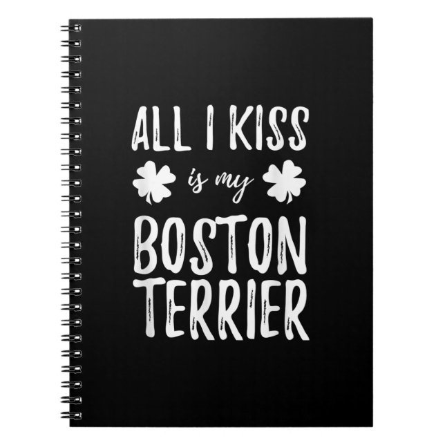 St Patricks Day Boston Terrier Dog Mum Funny Irish Notebook (Front)