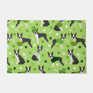 St. Patrick's Day Boston Terrier Doormat