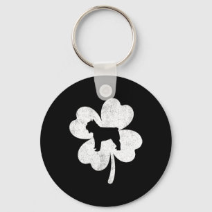 St Patricks Day Bouvier Des Flandres Lucky Shamroc Key Ring