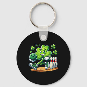 St Patrick's Day Bowling Boys Girls Cute Shamrock Key Ring