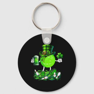 St. Patrick's Day Bowling Drinking Beer Lover Play Key Ring