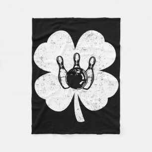St Patrick's Day Bowling Irish Shamrock Bowling Lo Fleece Blanket