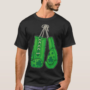 St Patricks Day Boxing Gloves Green Lucky Shamrock T-Shirt