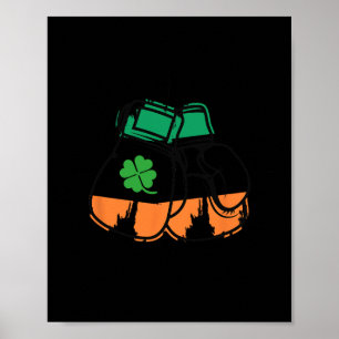 St. Patricks Day Boxing Lover Irish Gloves Paddys Poster