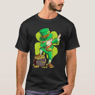 St Patricks Day Boys Kids Men Dabbing Leprechaun T-Shirt