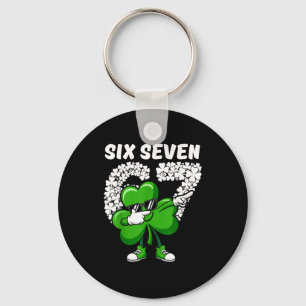 St patrick's day boys kids shamrock dabbing six key ring