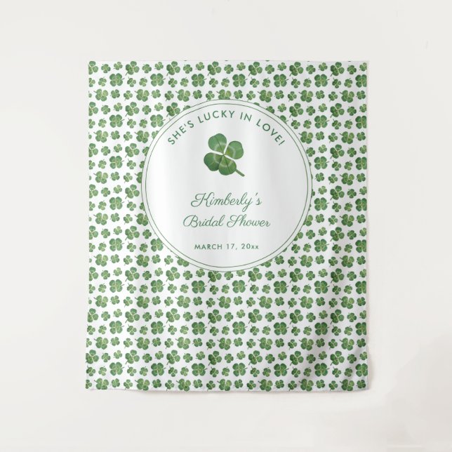 St Patrick's Day Bridal Shower Photo Backdrop Tapestry (Front)
