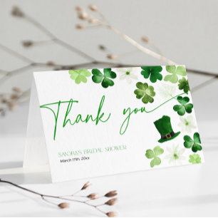 St. Patricks Day Bridal Shower Thank You Card