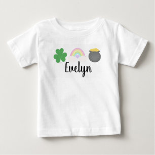 St Patricks Day Bright Rainbow Baby Girl T-Shirt