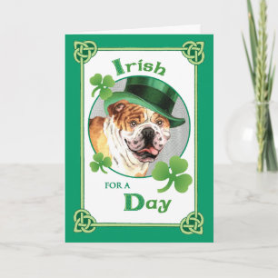 St. Patrick's Day Bulldog Card