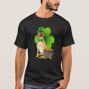 St Patrick's Day Bullmastiff Shamrock Pet Dog T-Shirt