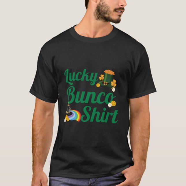 St Patrick'S Day Bunco Lucky Bunco Dice T-Shirt (Front)
