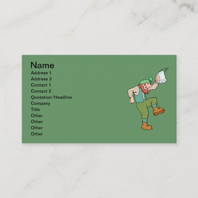 St. Patrick's Day Business Card (Front)