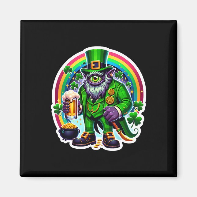 St Patrick's Day Bylor Of The Evil Eye Irish Demon Magnet (Front)