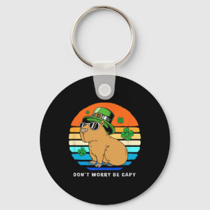 St Patricks Day Capybyra Dont Worry Be Capy 1 Key Ring