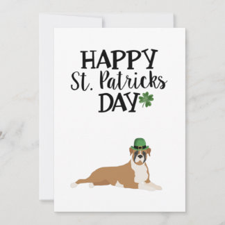 St Patrick's Day Card 5 x 7 Boxer Dog