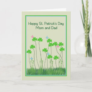 St. Patrick's Day Card for Mum & Dad Shamrocks
