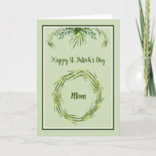 St. Patrick's Day Card for Mum with Herb Design