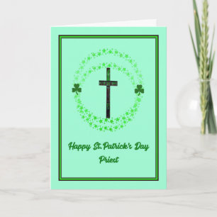 St. Patrick's Day card for Priest with Cross