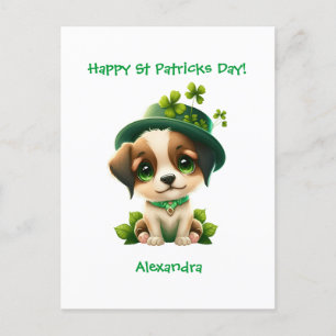St Patricks Day card with Cute Leprechaun Dog