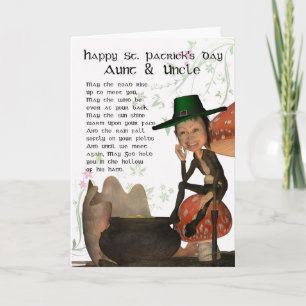 St. Patrick's Day Card With Leprechaun Aunt & Uncl