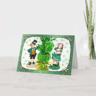 St. Patrick's Day Card with little figurines
