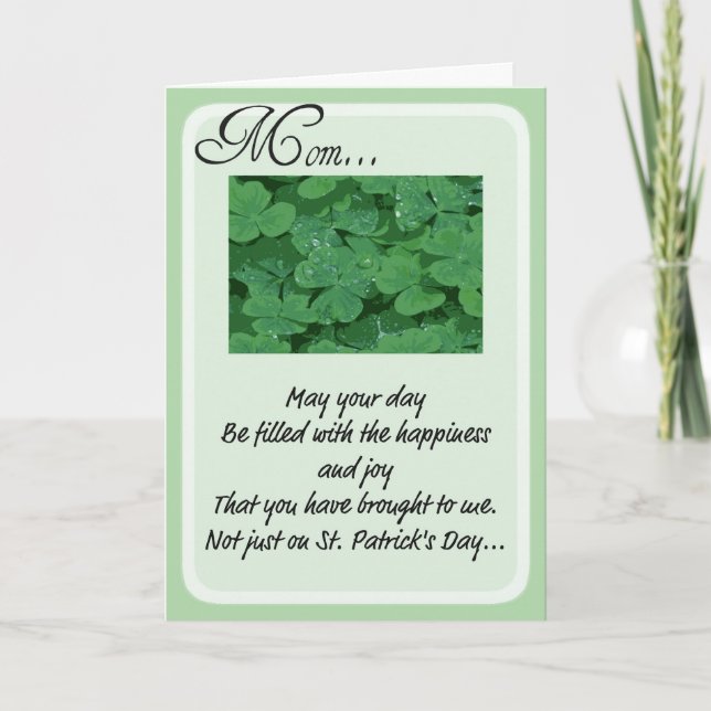 St. Patrick's Day  Cards for Mum (Front)