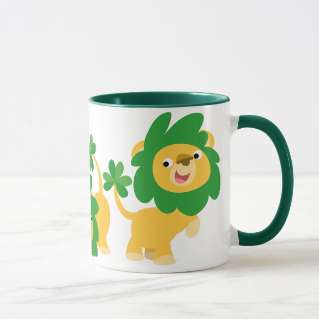 St Patrick's Day Cartoon Lions mug (Right)