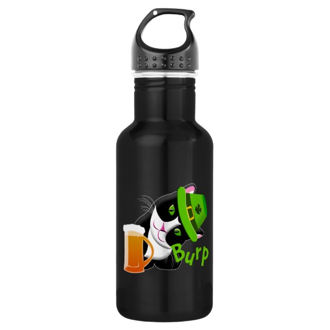 St. Patrick's Day Cat 532 Ml Water Bottle (Front)
