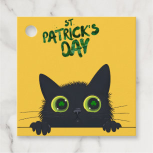 St. Patrick's Day Cat Funny Favour Tags