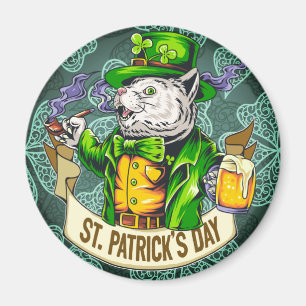 St. Patrick's Day Cat Magnet