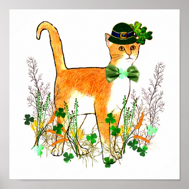 St. Patrick's Day Cat Poster (Front)