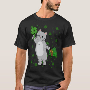 St Patrick's Day Cat Shamrock Pattern St Patrick's T-Shirt