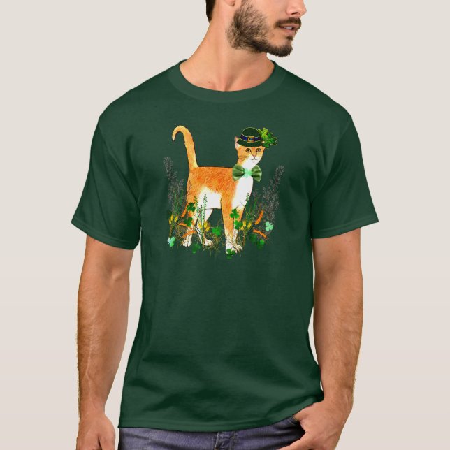 St. Patrick's Day Cat T-Shirt (Front)