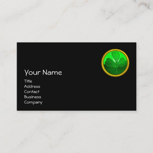 ST PATRICK'S  DAY CAT  WITH GREEN IRISH BEER BUSINESS CARD (Front)