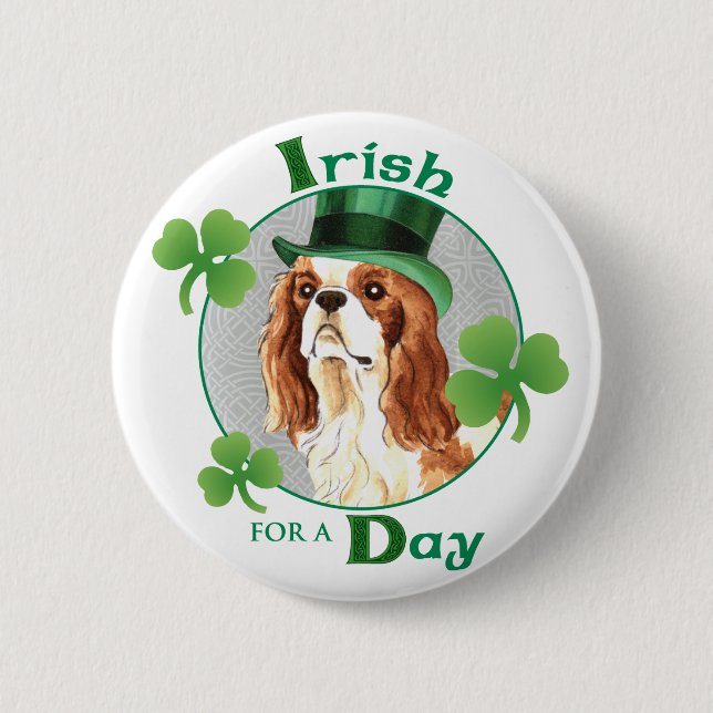 St. Patrick's Day Cavalier 6 Cm Round Badge (Front)