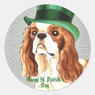 St. Patrick's Day Cavalier Classic Round Sticker