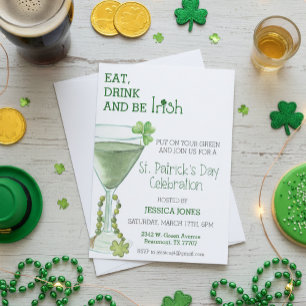 St. Patrick's Day Celebration Party Adult Cocktail Invitation