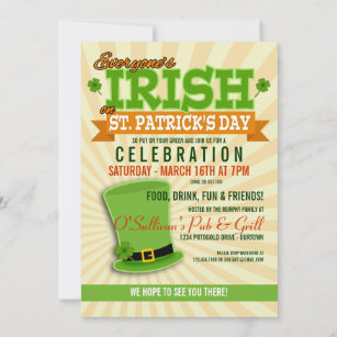St. Patricks Day Celebration Party Invitations