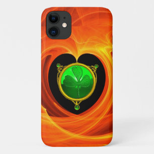 ST PATRICK'S DAY CELTIC HEART,SHAMROCK IN ORANGE iPhone 11 CASE