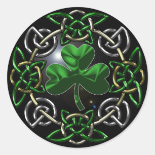 St. Patrick's Day Celtic knot design Classic Round Sticker